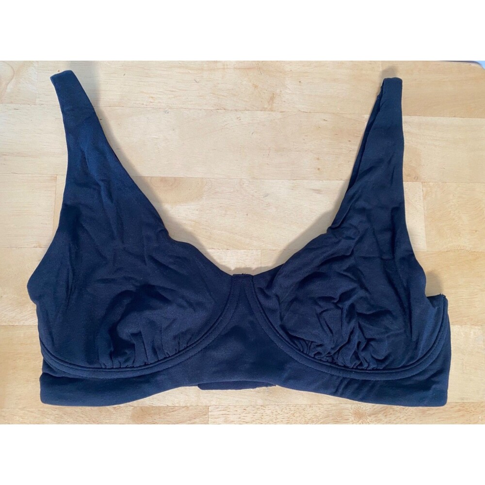 MeUndies Women's Black Feel Free Longline Bralette Size L